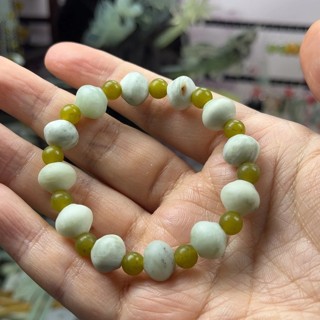 岫玉未镶嵌发饰岫玉手串