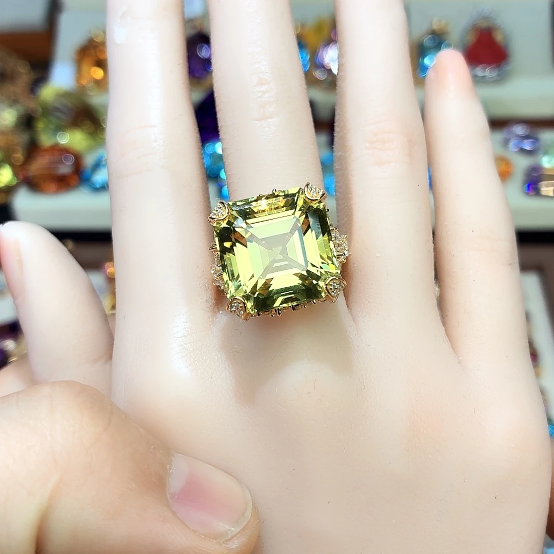 水晶戒指银S925镶嵌