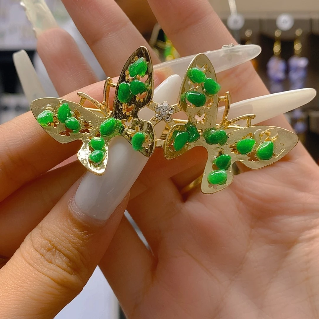 翡翠合金耳饰翡翠