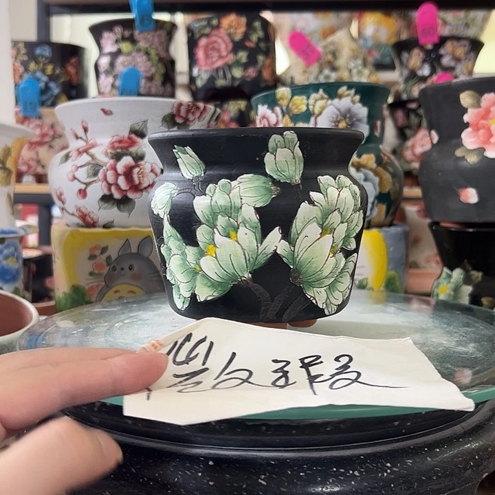 满38包邮 景德镇手绘花盆