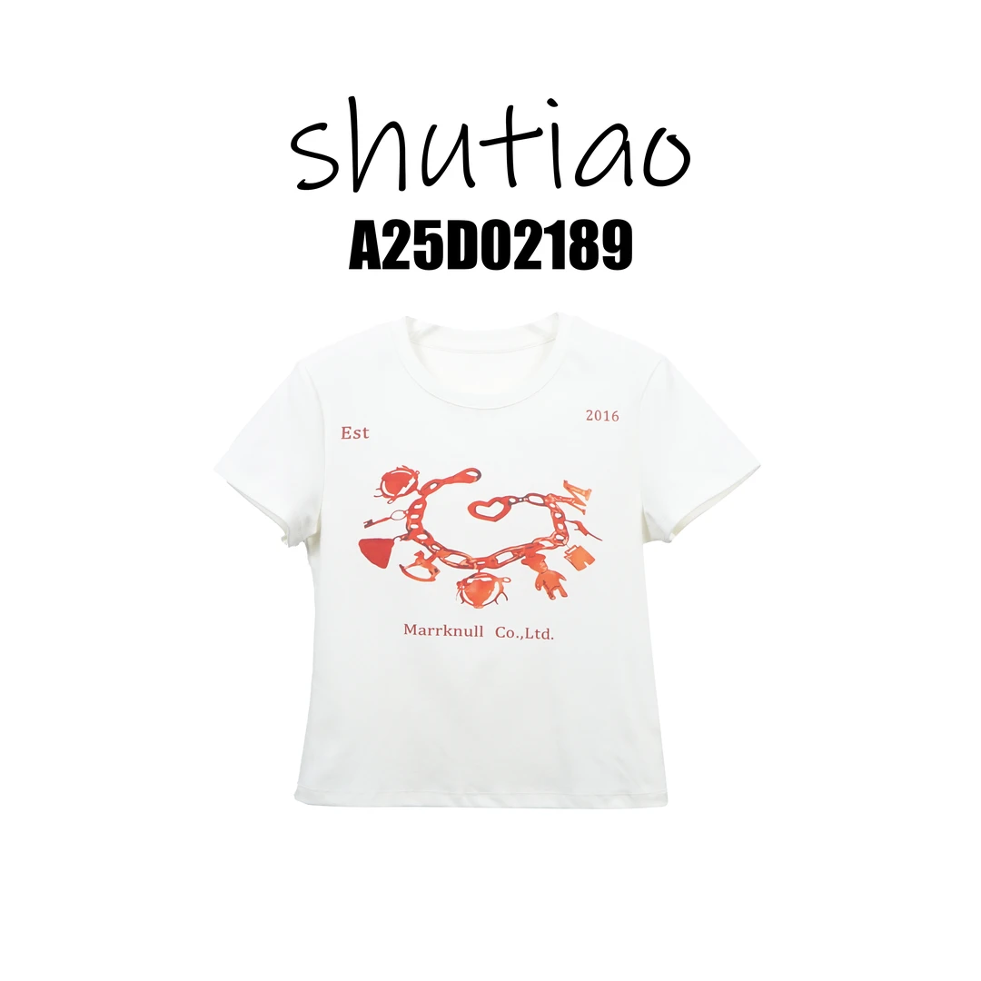 【SHUTIAO】2025夏季：新款小众设计款T恤A25D02189