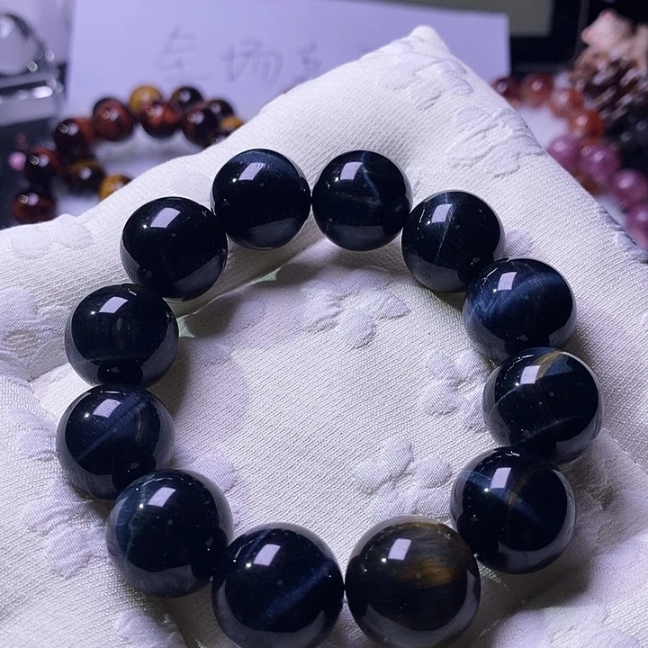 未镶嵌手链水晶蓝虎眼14mm+