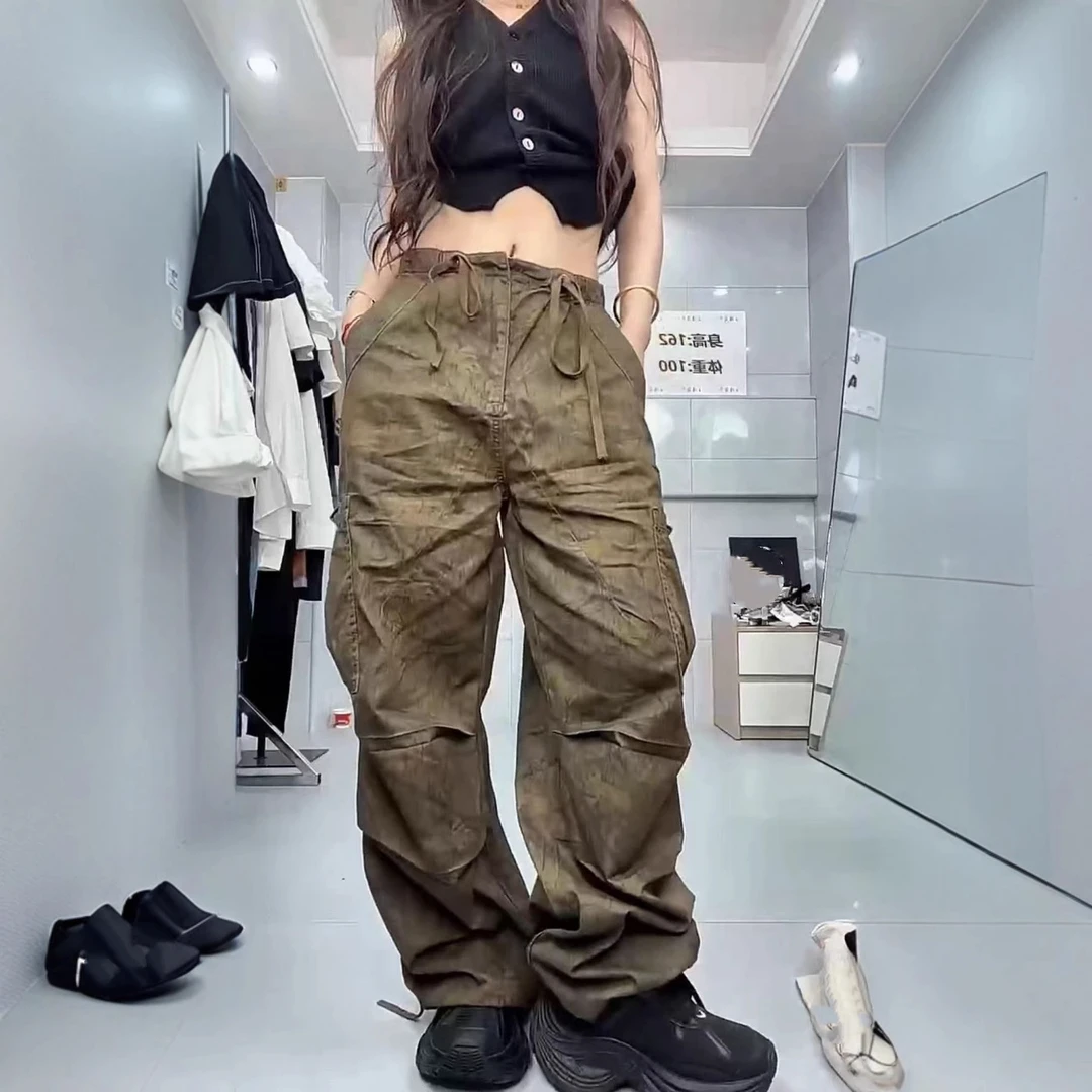 新款V领修身无袖上衣休闲工装裤洋气显瘦