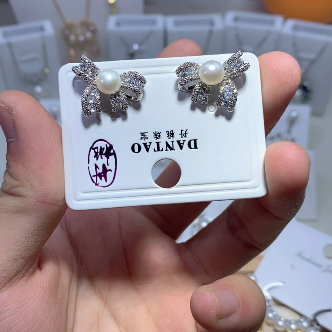 耳饰淡水珍珠银S925镶嵌