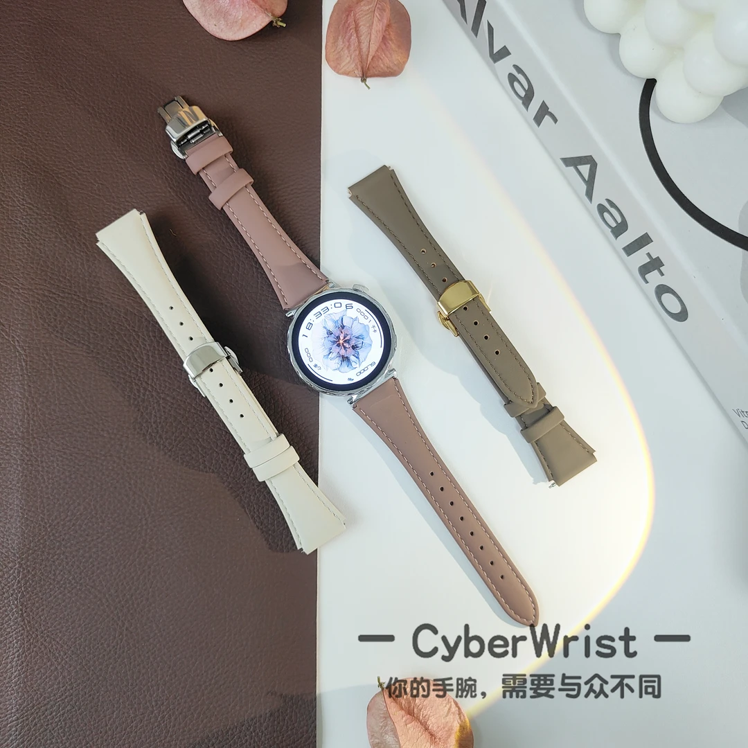 适用于GT6磨砂皮蝴蝶扣表带GT5替换表带GT4经典简约时尚表带41mm