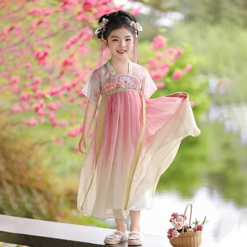 女童汉服洋装2025新款儿童古风超仙国风襦裙女孩飘逸表演服夏款