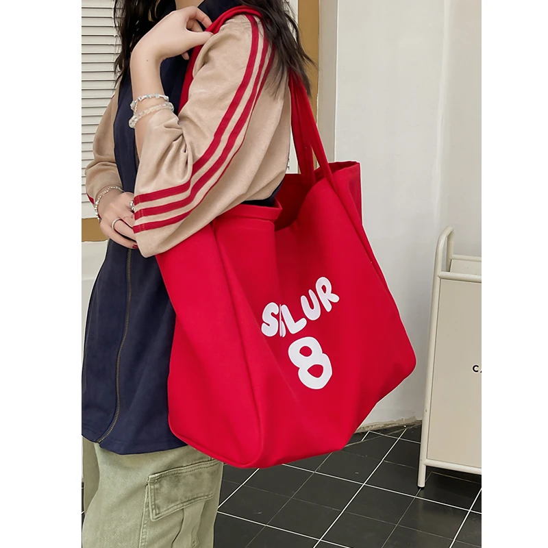 2025新款红色帆布包大包有褪色更不能沾水淋湿等