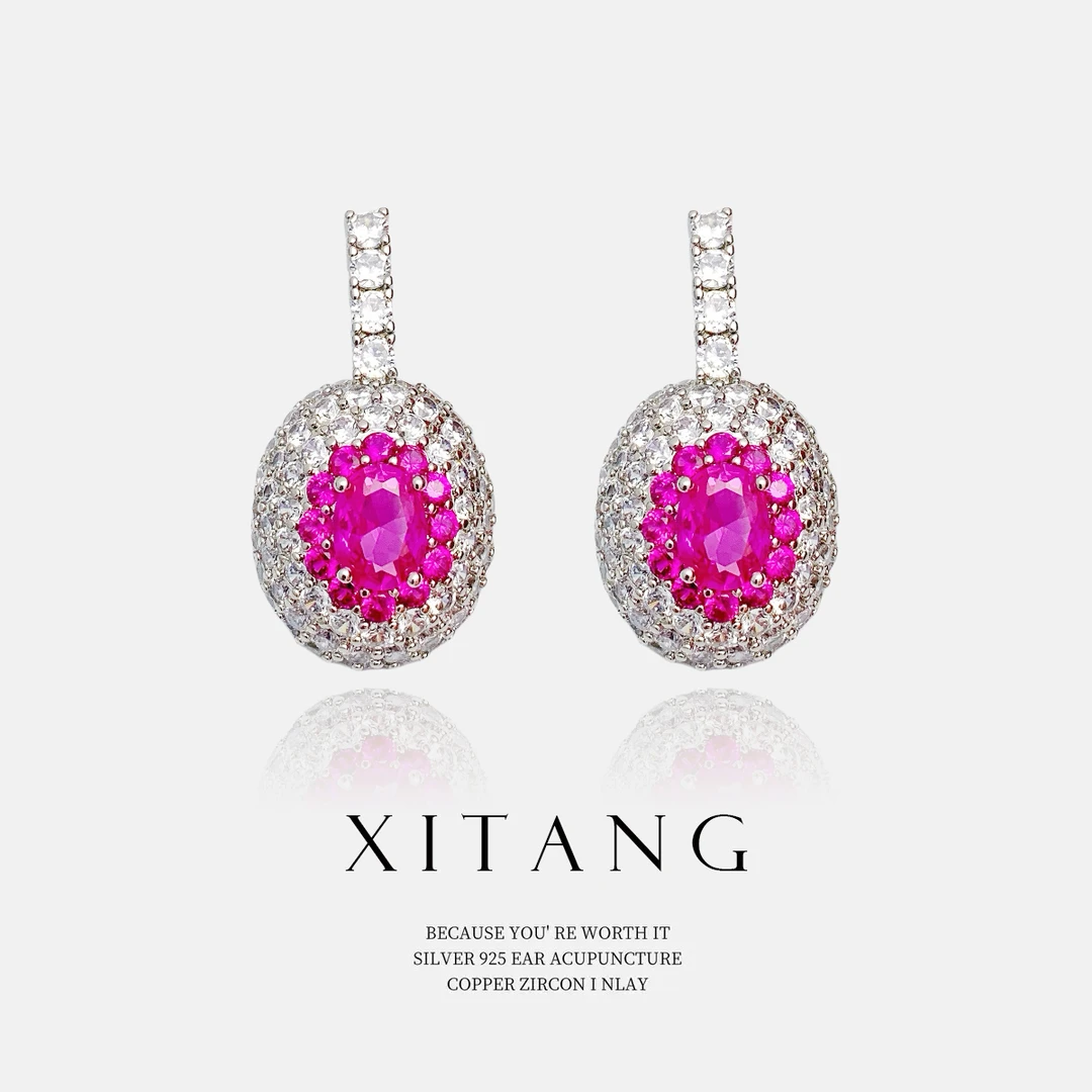 XITANG 925银针【索菲亚】设计师耳钉耳环耳坠8050