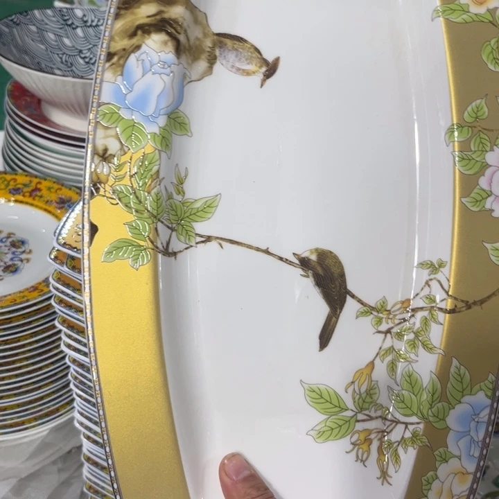 瓷片琴瑟和鸣鱼盘一个微瑕