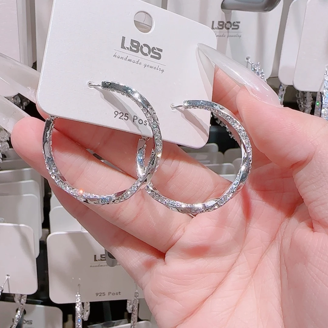 锆石铜合金925银耳环