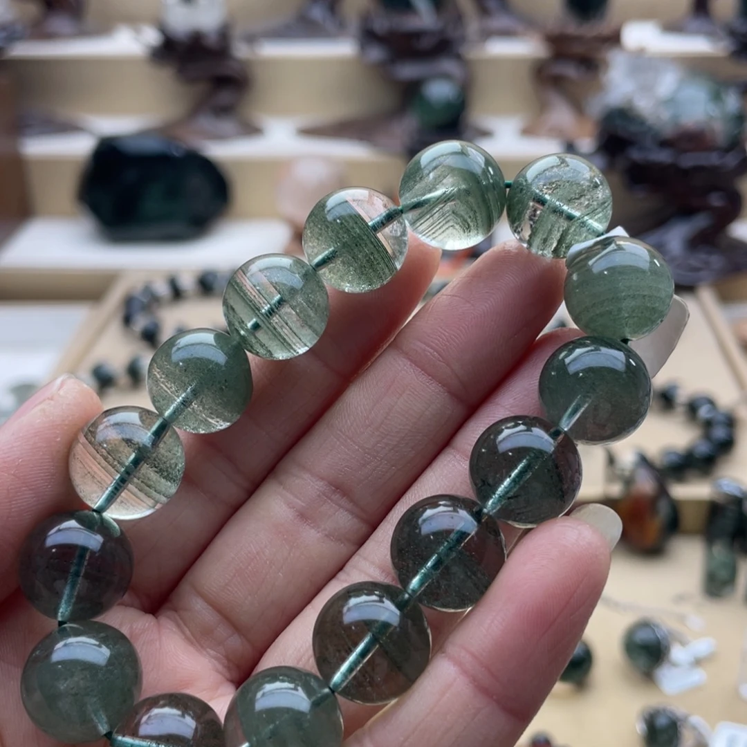 手链水晶未镶嵌绿幽灵千层手串