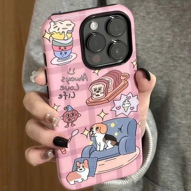 菲林二合一沙发小狗适用于苹果16手机壳iphone15华为opop小米vivo