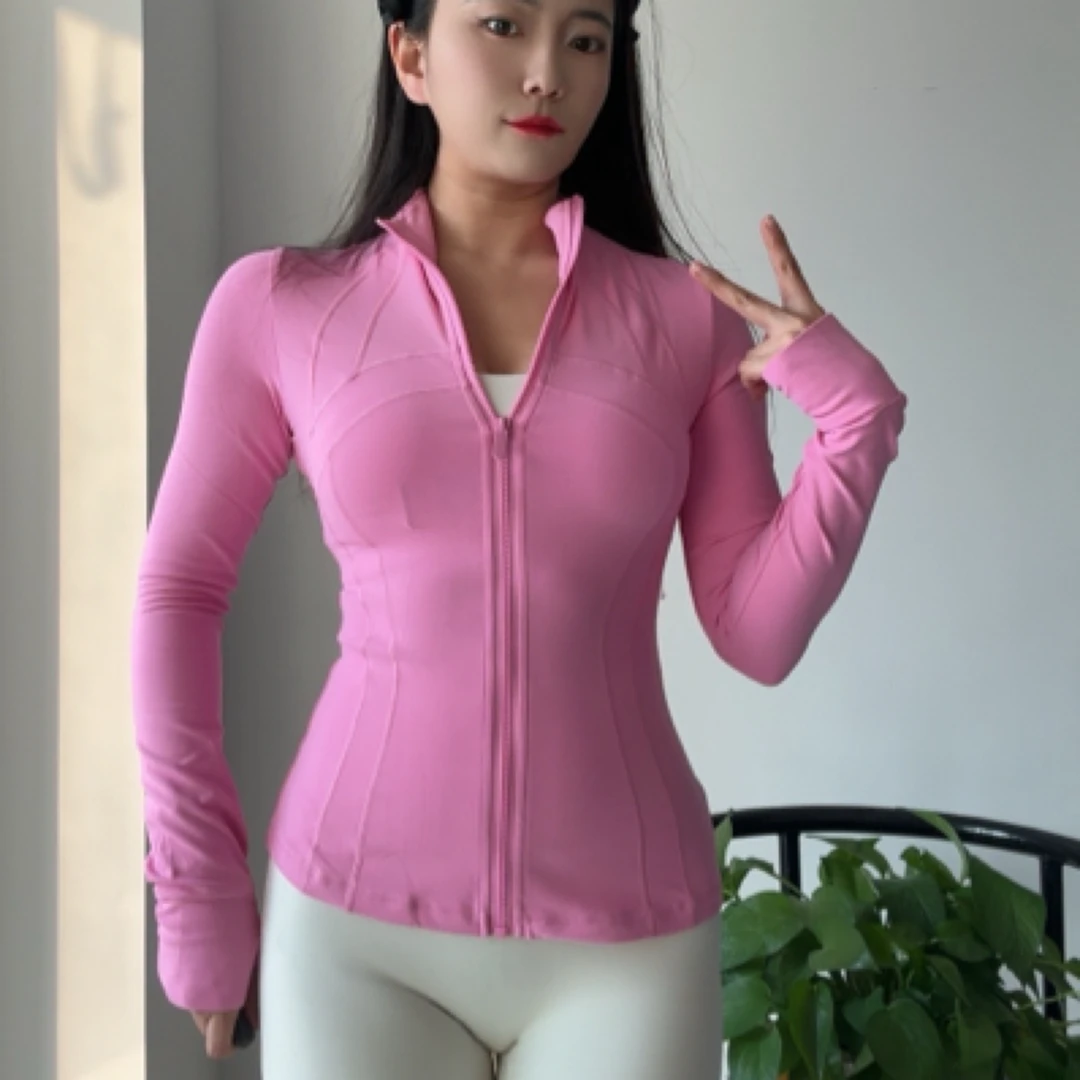 AJS-秋冬立领拉链瑜伽服休闲外穿裸感lu同款修身健身户外跑山长袖