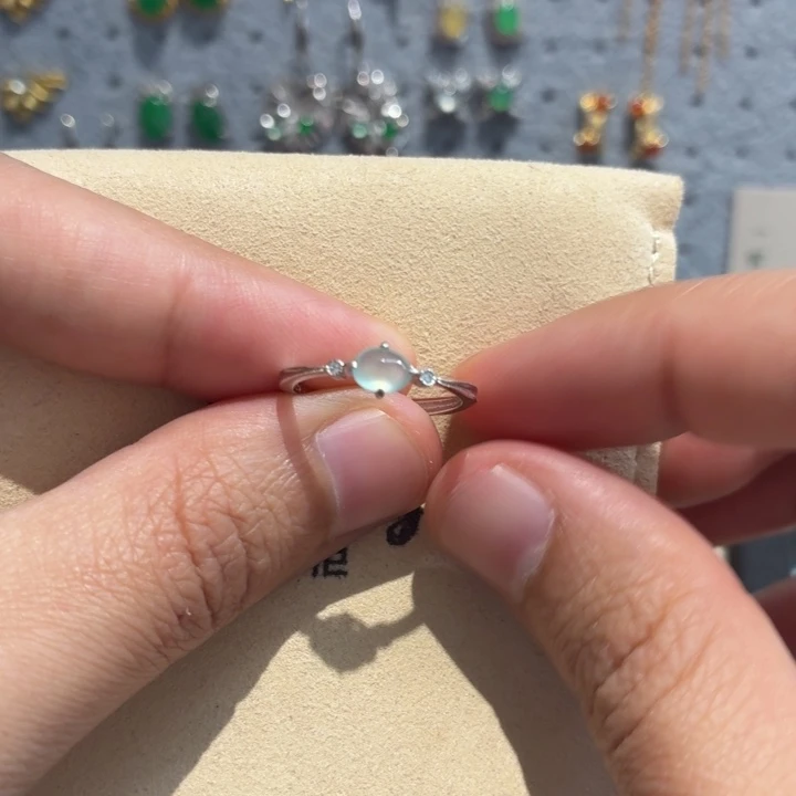 翡翠银S925镶嵌戒指