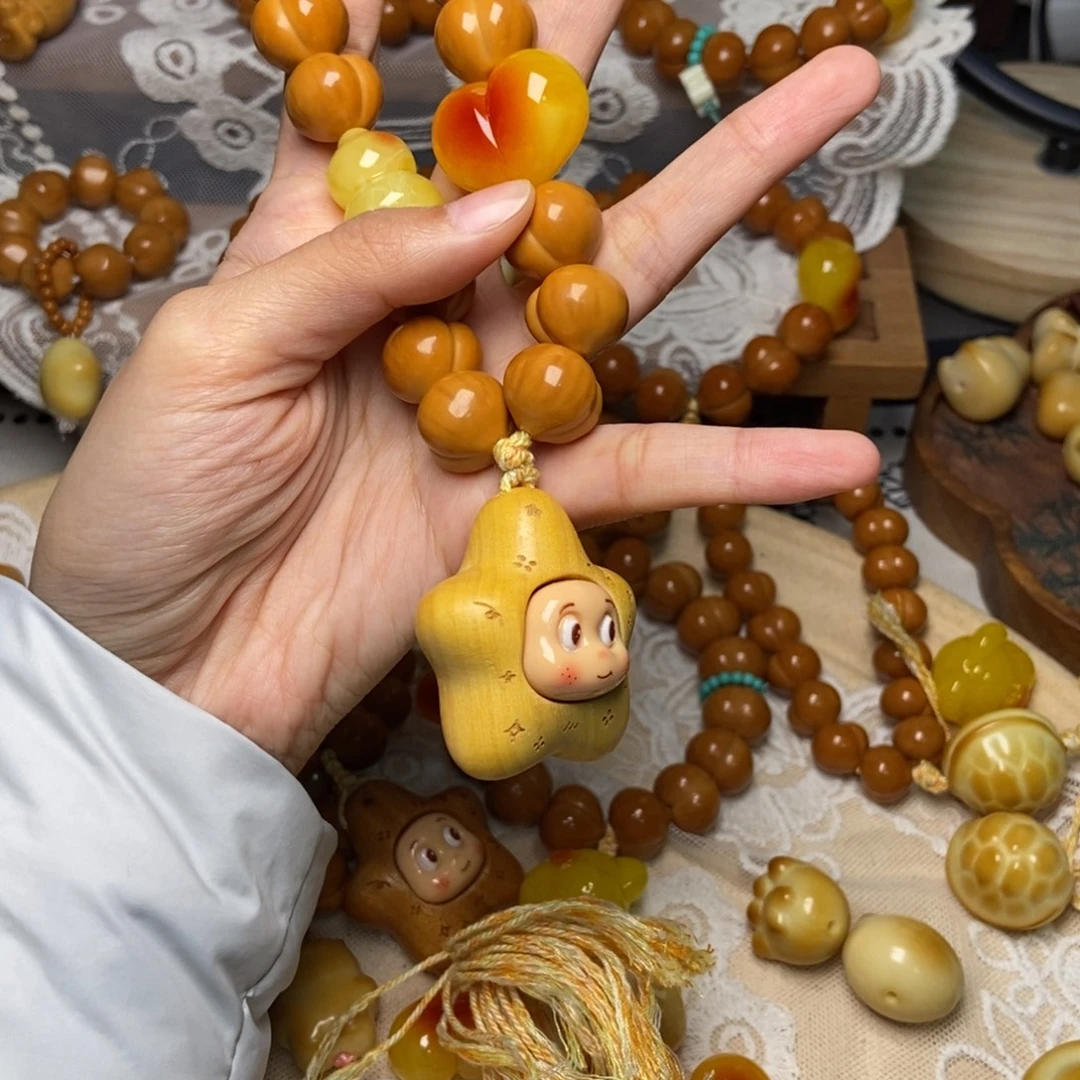 亖***七猴头核桃吊坠爱心葫芦星星配饰