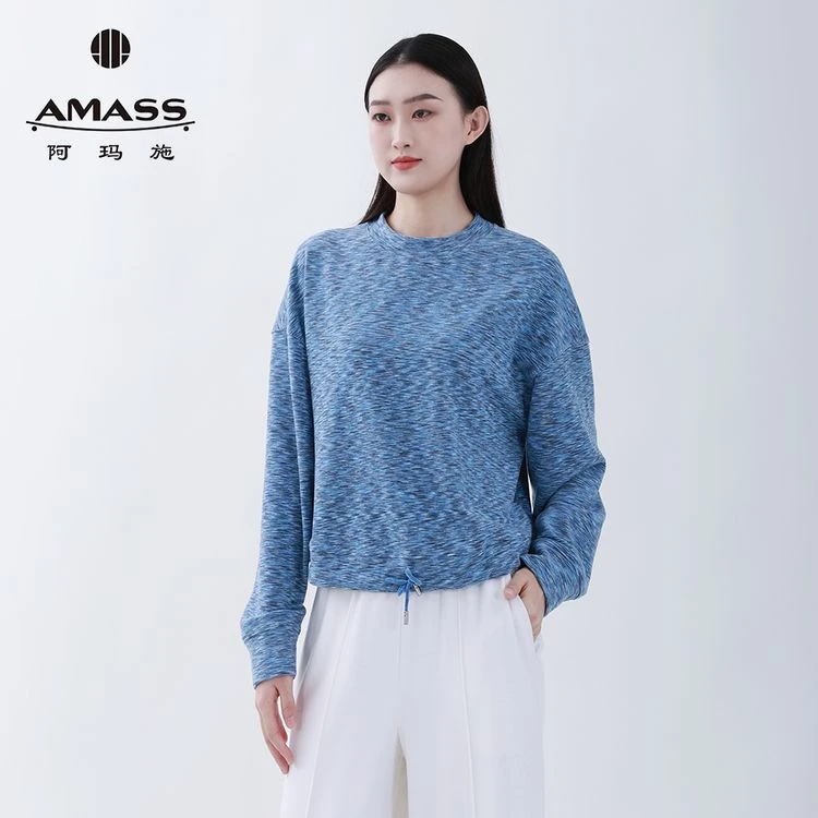 AMASS/阿玛施时尚郁金香系列暗黑风数码印花长袖廓形卫衣5300981