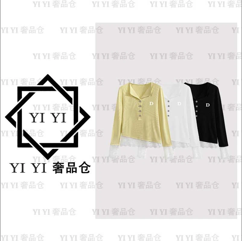 【YI YI/周一一奢品】2025早春高奢时尚蕾丝拼接百搭T恤上衣#66220
