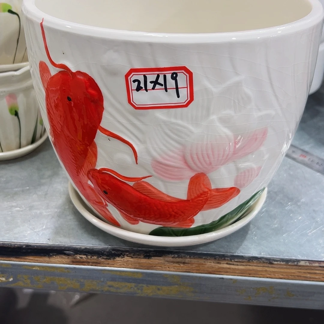 外贸尾单陶瓷花盆凑10米包邮
