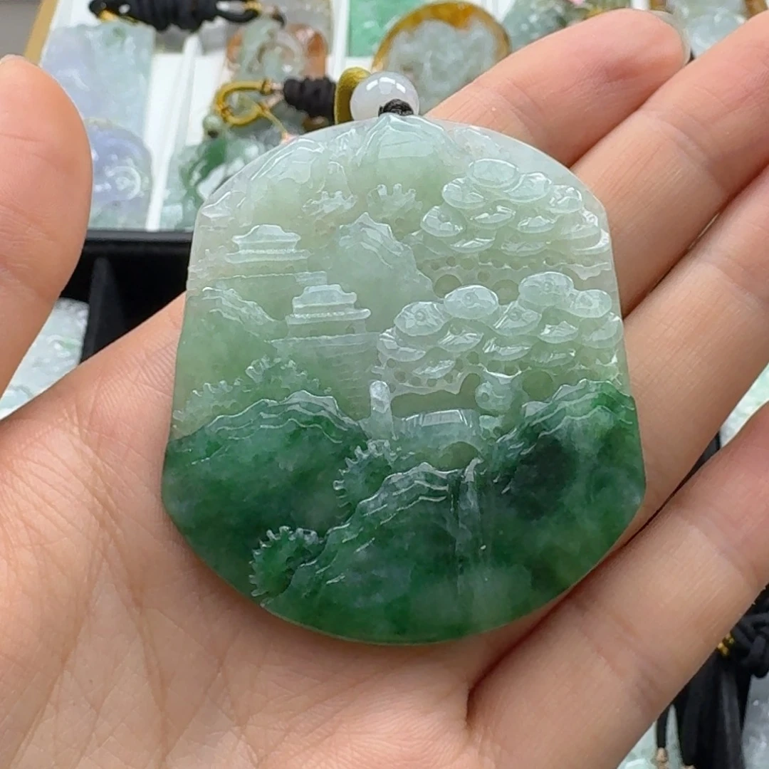 翡翠未镶嵌颈饰天然