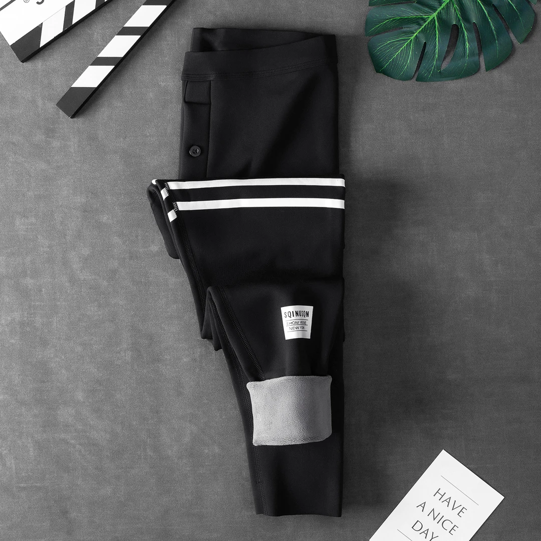 鲨鱼裤男士保暖抗寒芭比裤加绒加厚修身打底毛裤潮流运动时尚绒裤