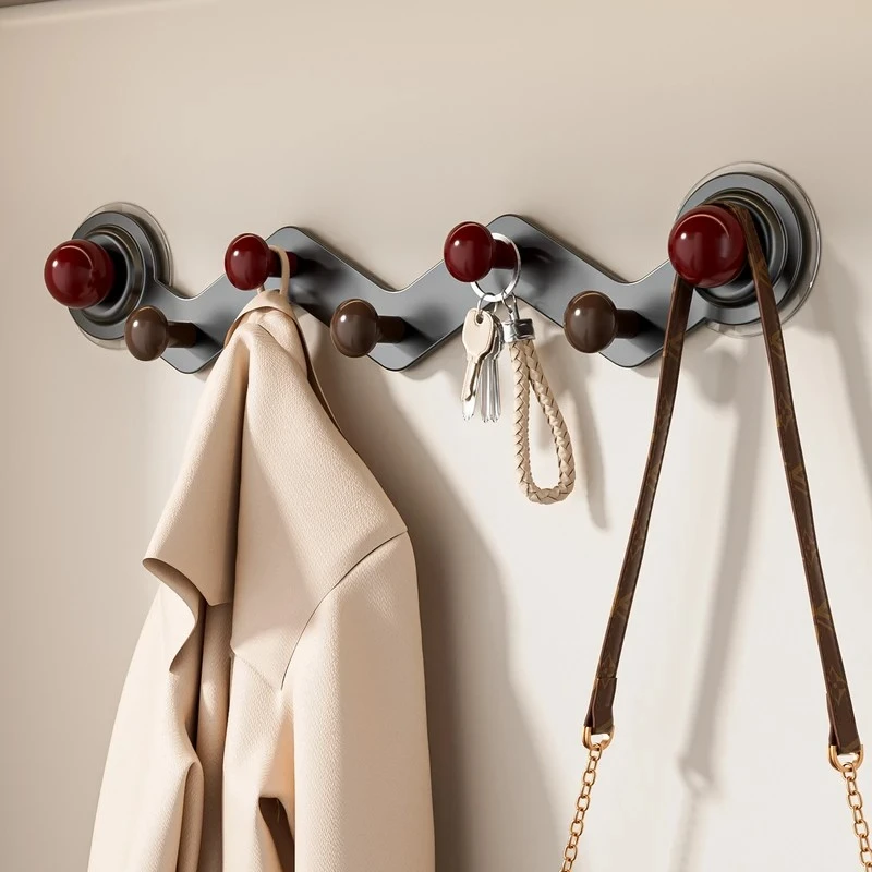 吸盘门后挂钩免打孔粘胶强力承重门后挂衣架子浴室置物架墙上排钩