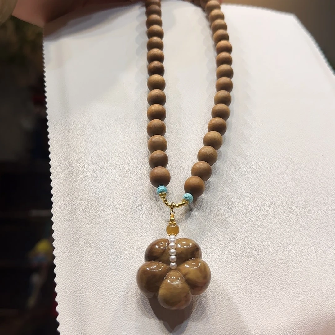 琥珀（根珀）未镶嵌项链根珀花项链