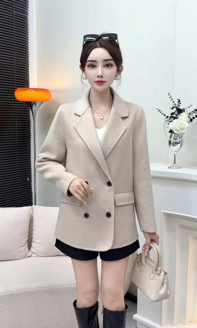 中长款女短款韩版上衣毛呢外套常规袖厚款西装秋冬气质时尚休闲