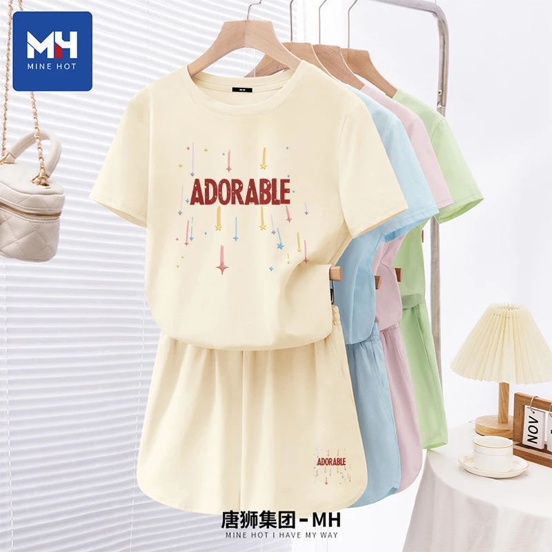 唐狮集团MH速干短袖t恤女2025新款夏季抗菌正肩半袖运动套装女装