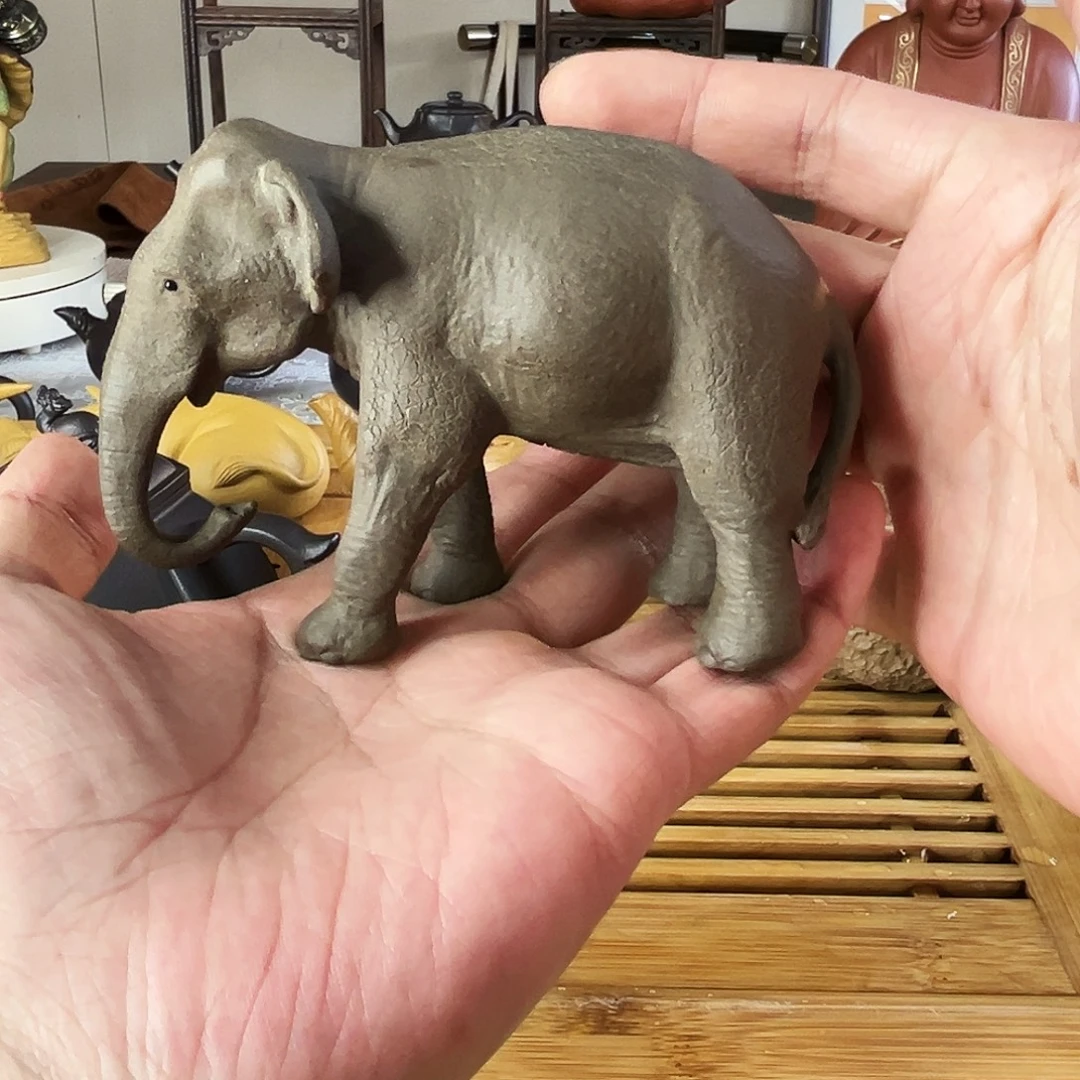 茶宠紫砂大象茶宠精工全手工