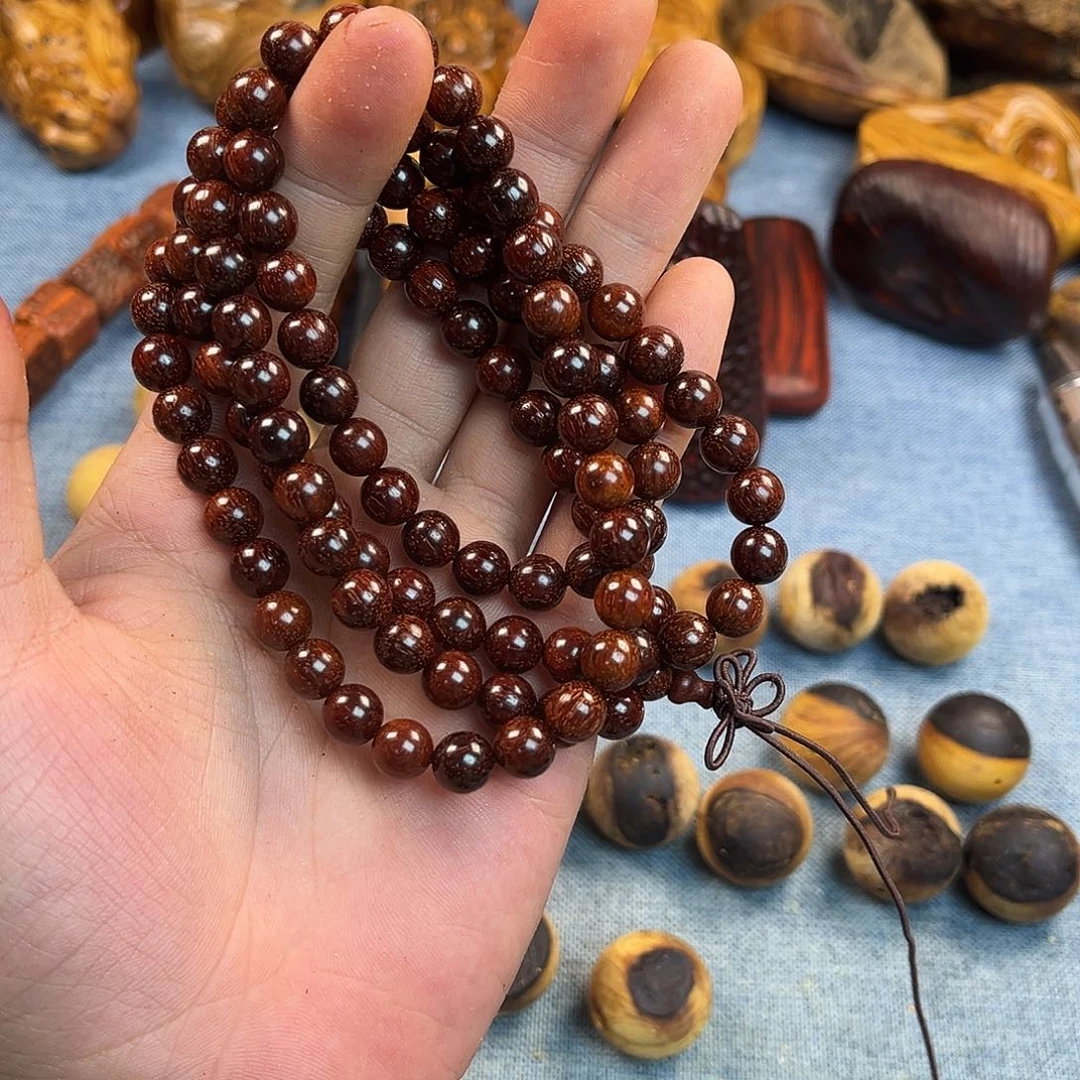 ****H手串/手链檀香紫檀（小叶紫檀）08瑕疵雕刻