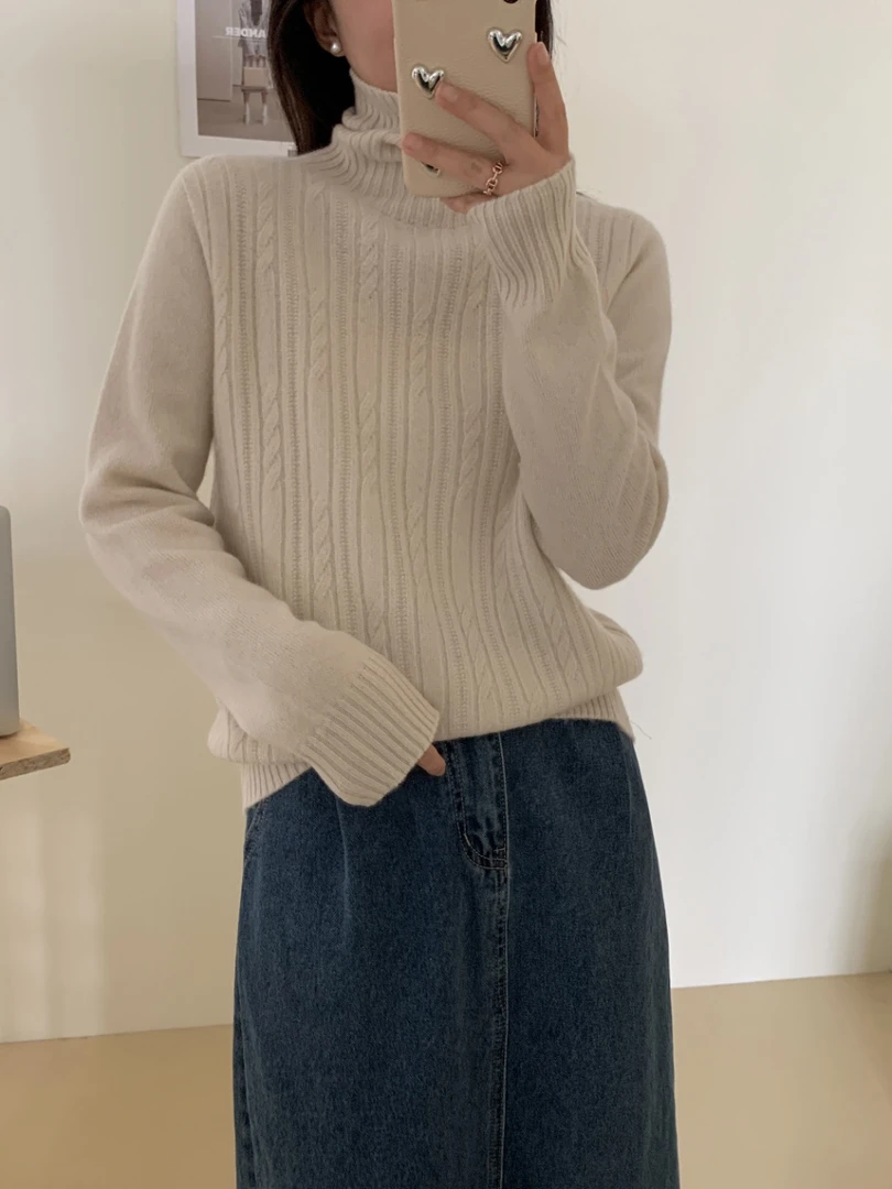 msy100羊毛立领长袖扭花并金线羊毛衫8016