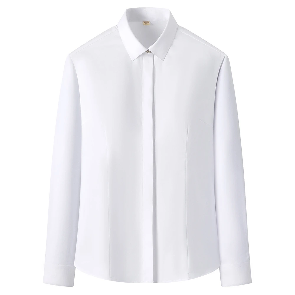 女士莫代尔长袖气质新款舒适高端商务衬衫时尚亲肤高弹面料修身