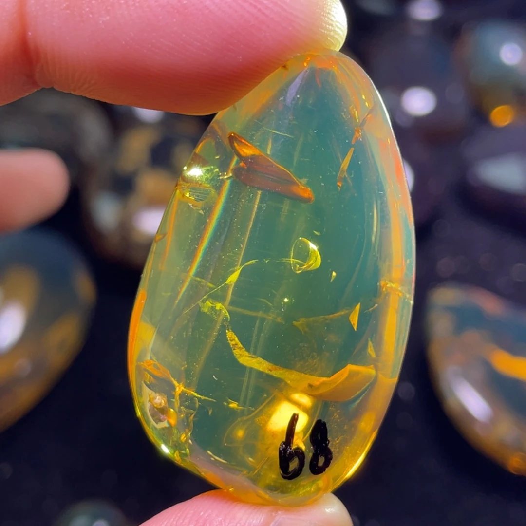 未镶嵌琥珀裸石高蓝植物 15号