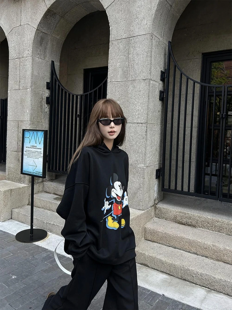 DYANGNJUN 冬季米奇印花卫衣