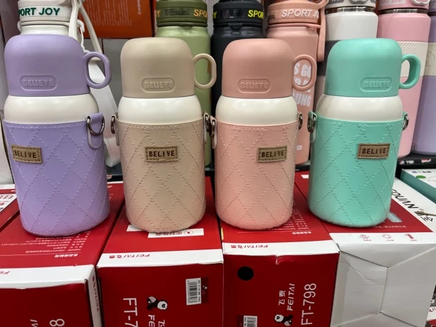 悦也不锈钢保温杯儿童吸管直饮水杯