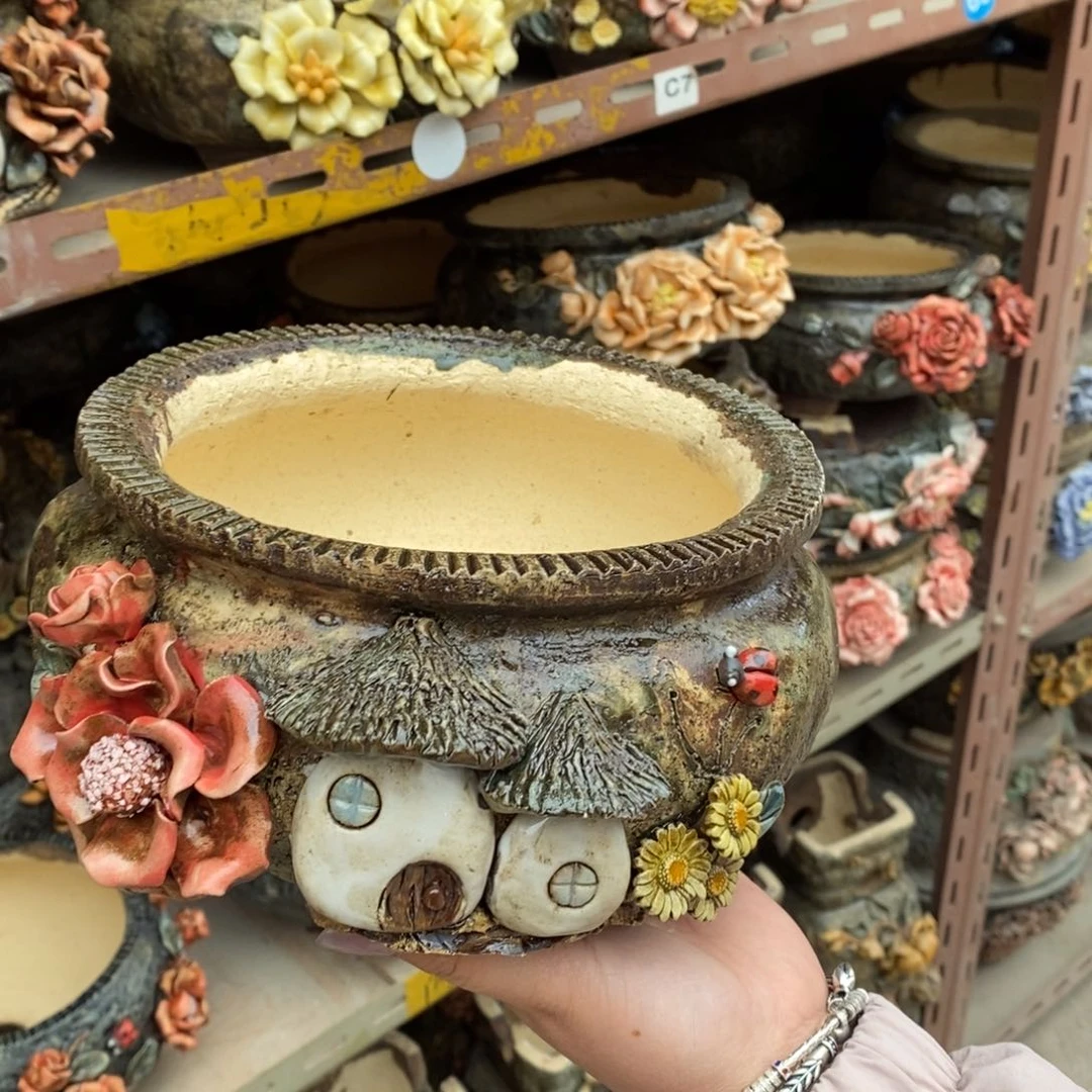 红陶青藤花器多肉花盆