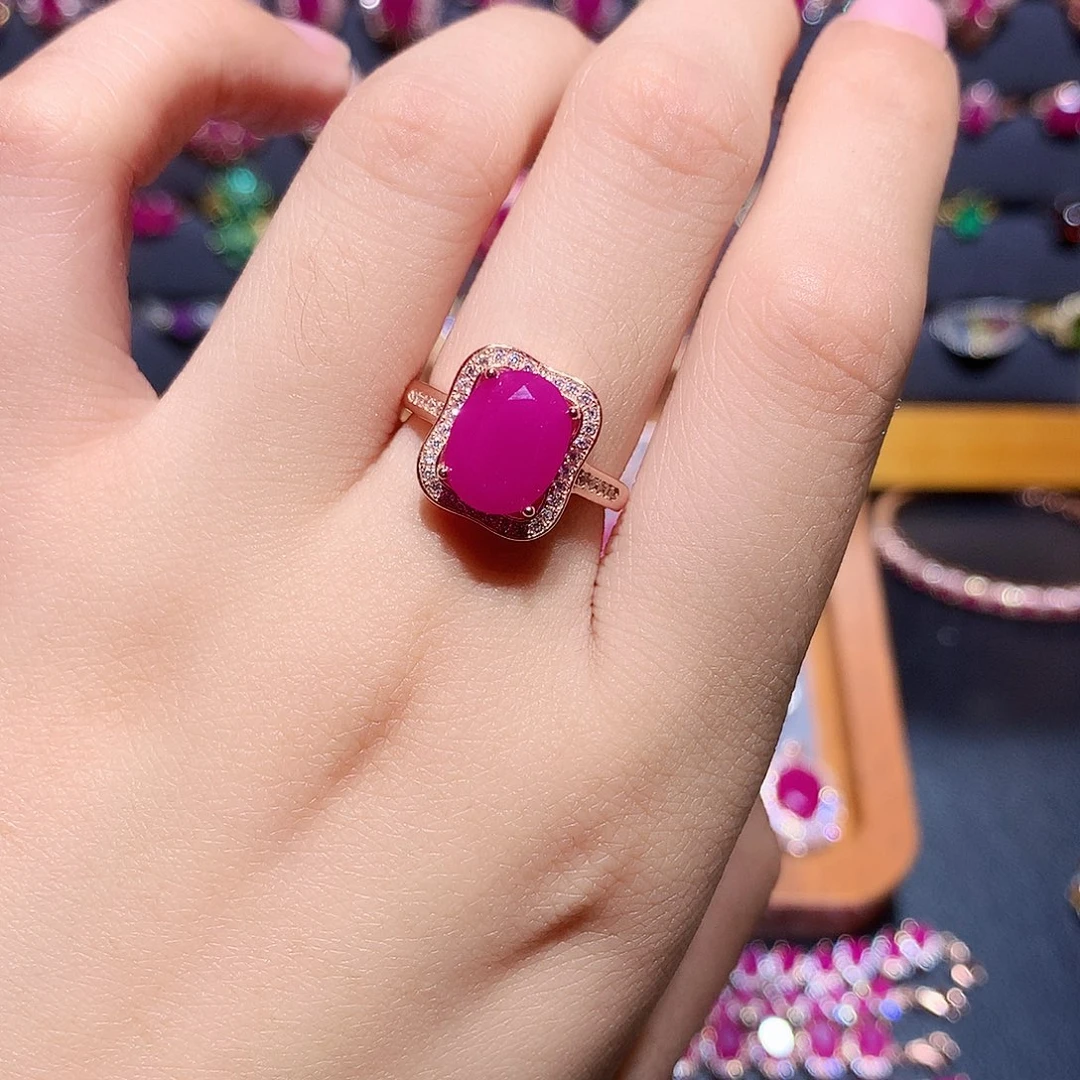 银S925镶嵌红宝石戒指