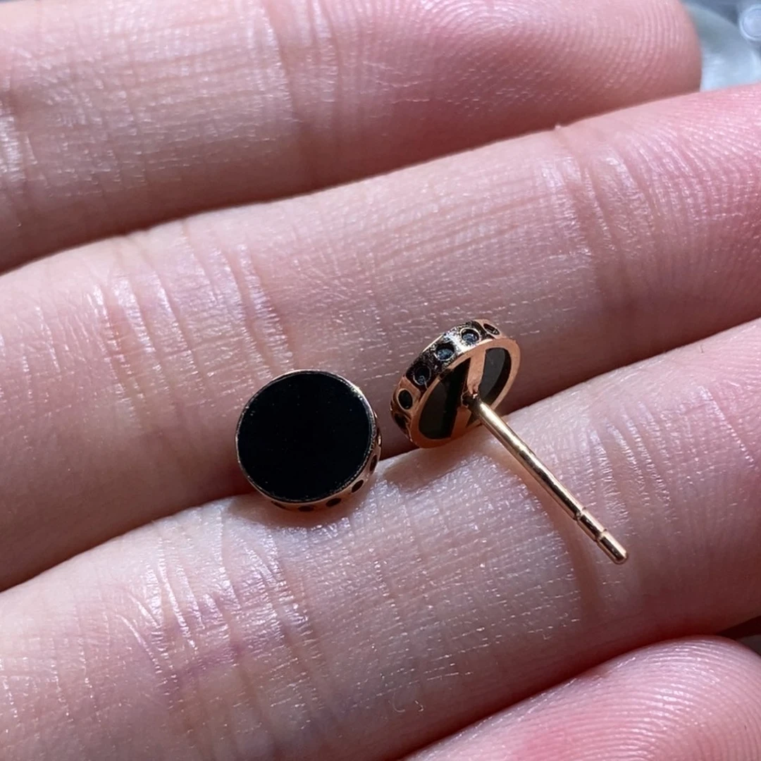 18K金镶嵌翡翠耳饰