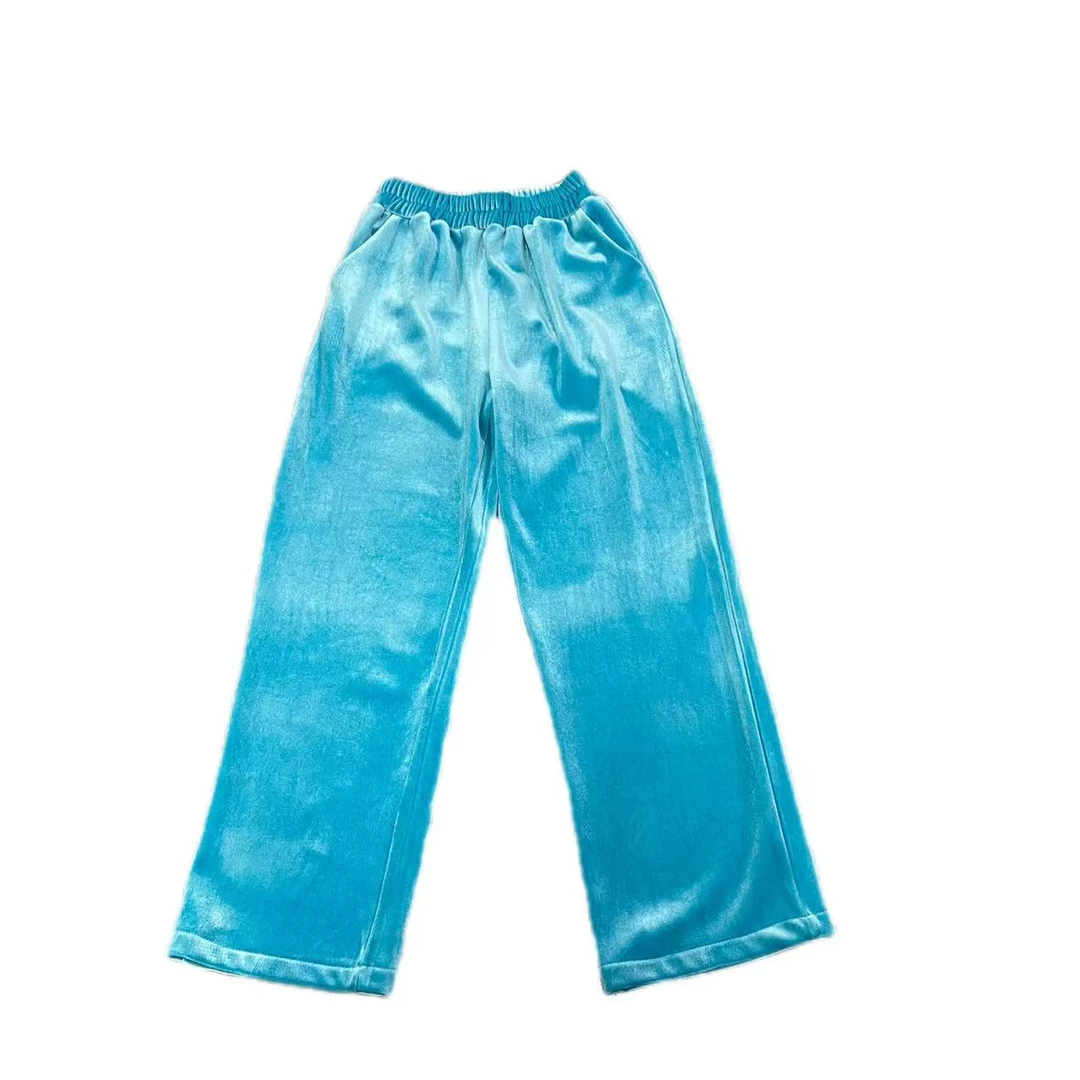 【时尚欧货】时尚百搭气质休闲纯色丝绒直筒裤819