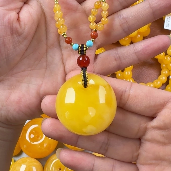 未镶嵌毛衣链蜜蜡