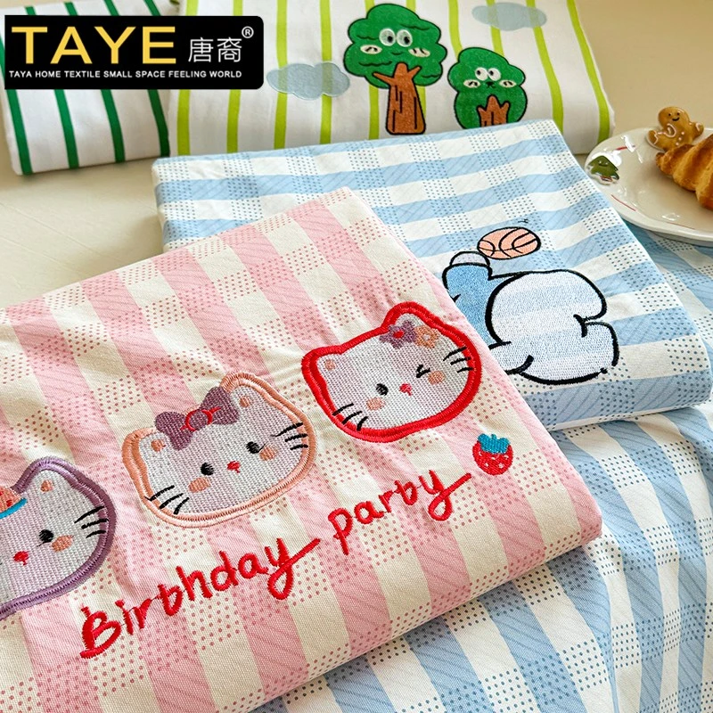 卡通加厚纯棉老粗布床笠单件全棉儿童床单罩床垫套宿舍单人可机洗