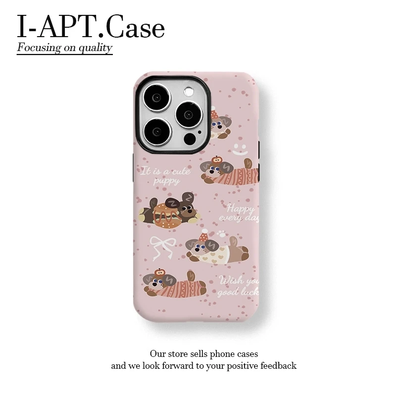 四只腊肠小狗菲林二合一适用于iPhone苹果华为手机壳oppo小米防摔