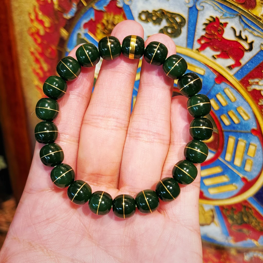 小天出品·碧玉腰缠万贯和田玉手串