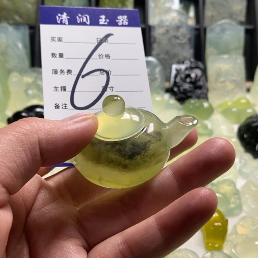 【闪购商品】蛇纹石玉手把件合金道**然