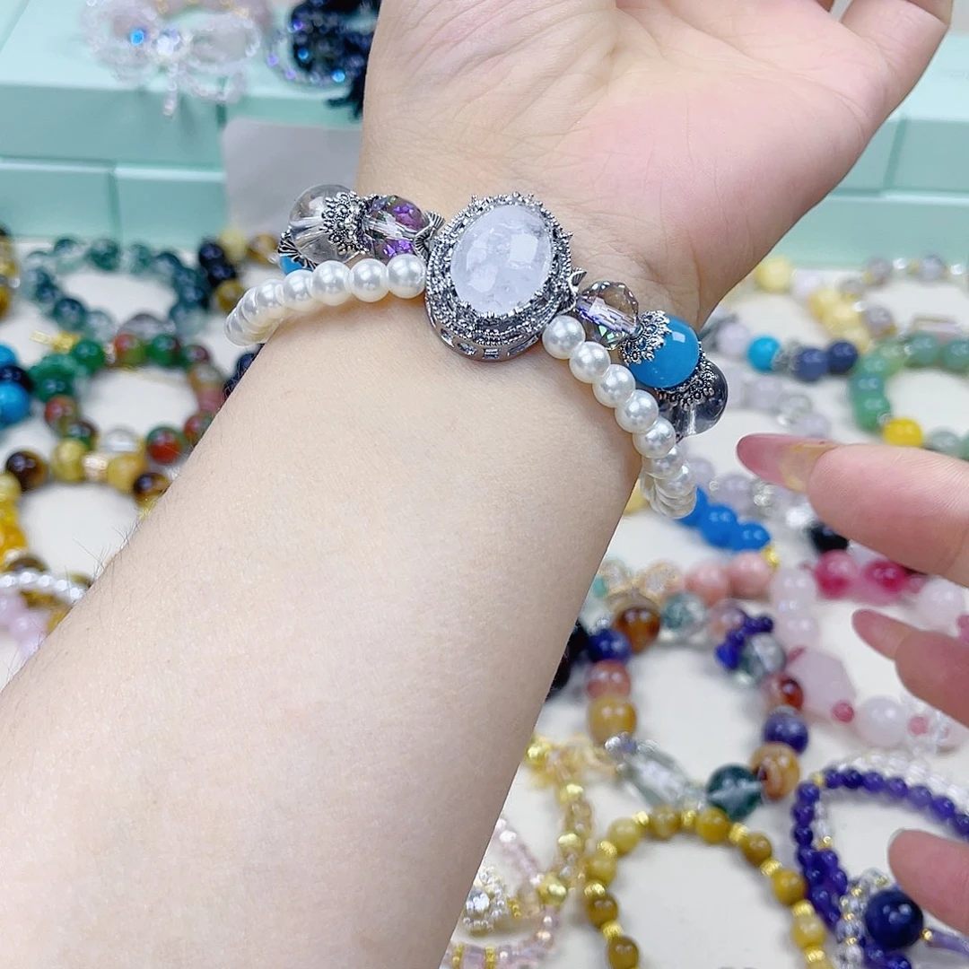 手饰针钠钙石银S925镀金镶嵌