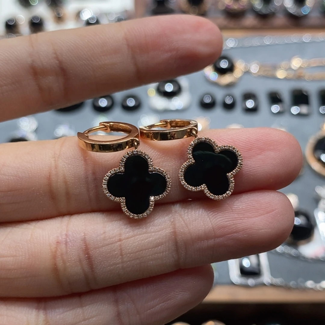 翡翠18K金镶嵌耳饰