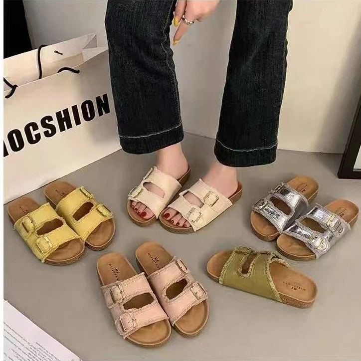 复古搭扣厚底夏季新款休闲百搭时尚外穿拖鞋18-312