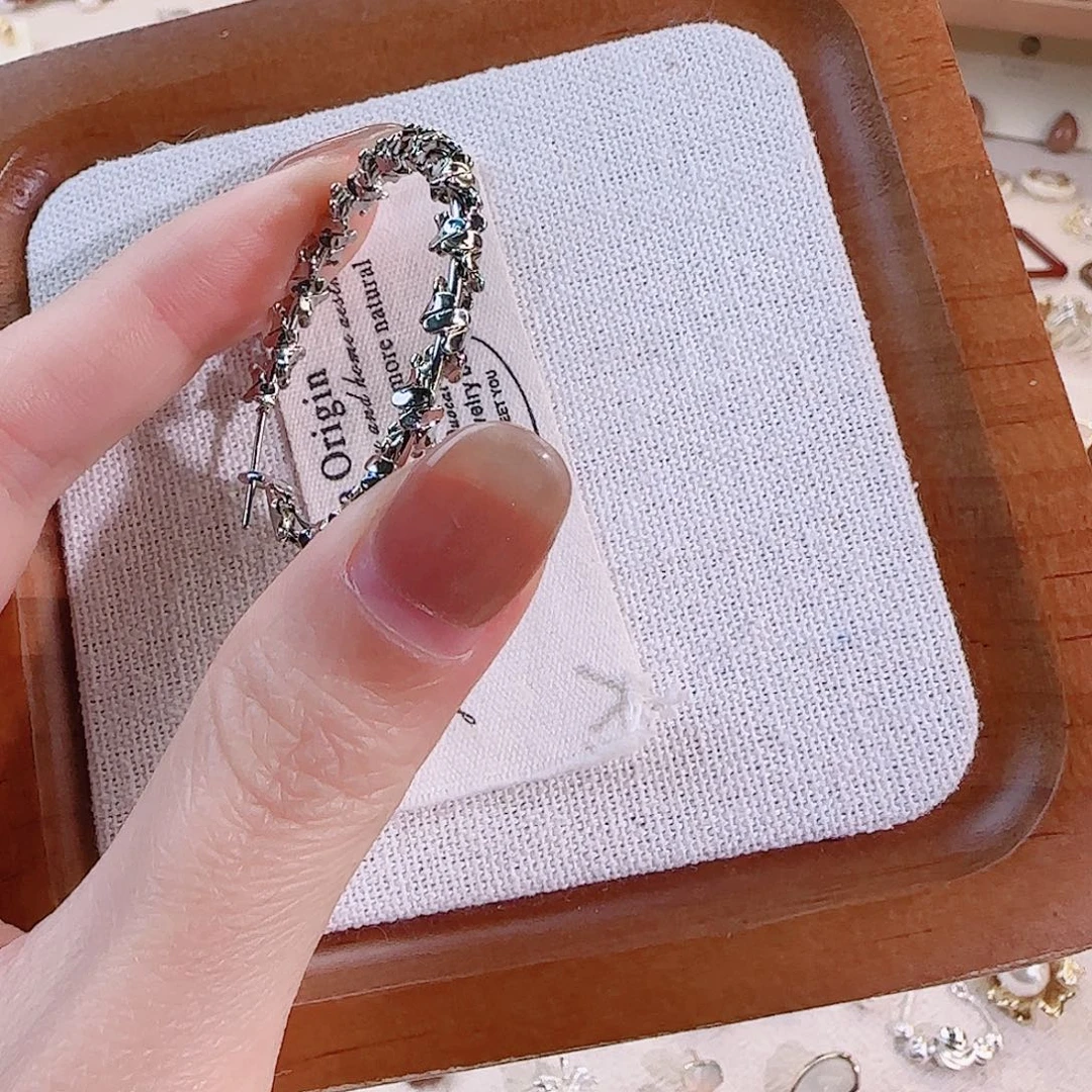 仿珍珠铜合金925银耳圈