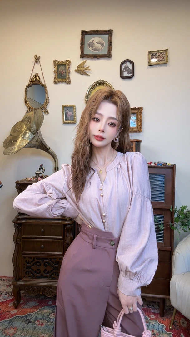 【十一港风】法式气质简约宽松显瘦通勤衬衫Y4789