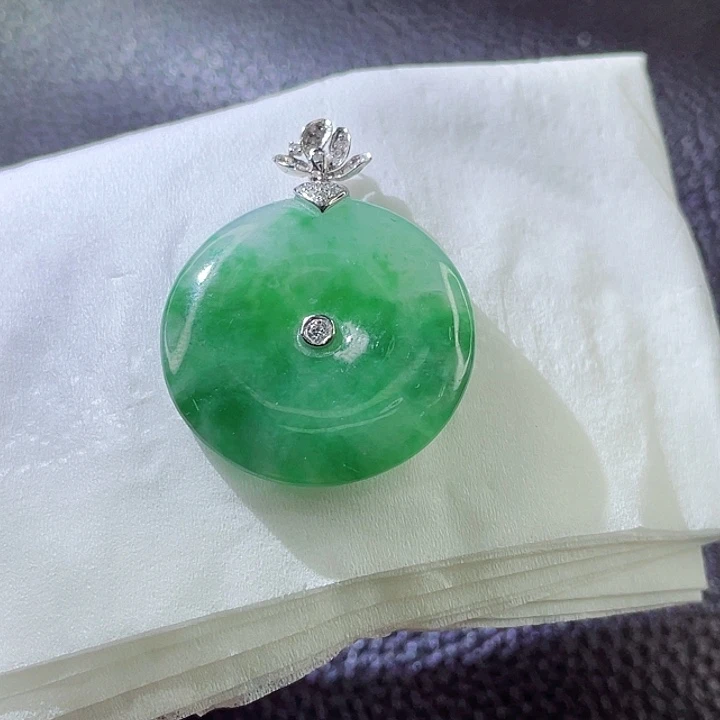 定制翡翠18K金镶嵌翡翠